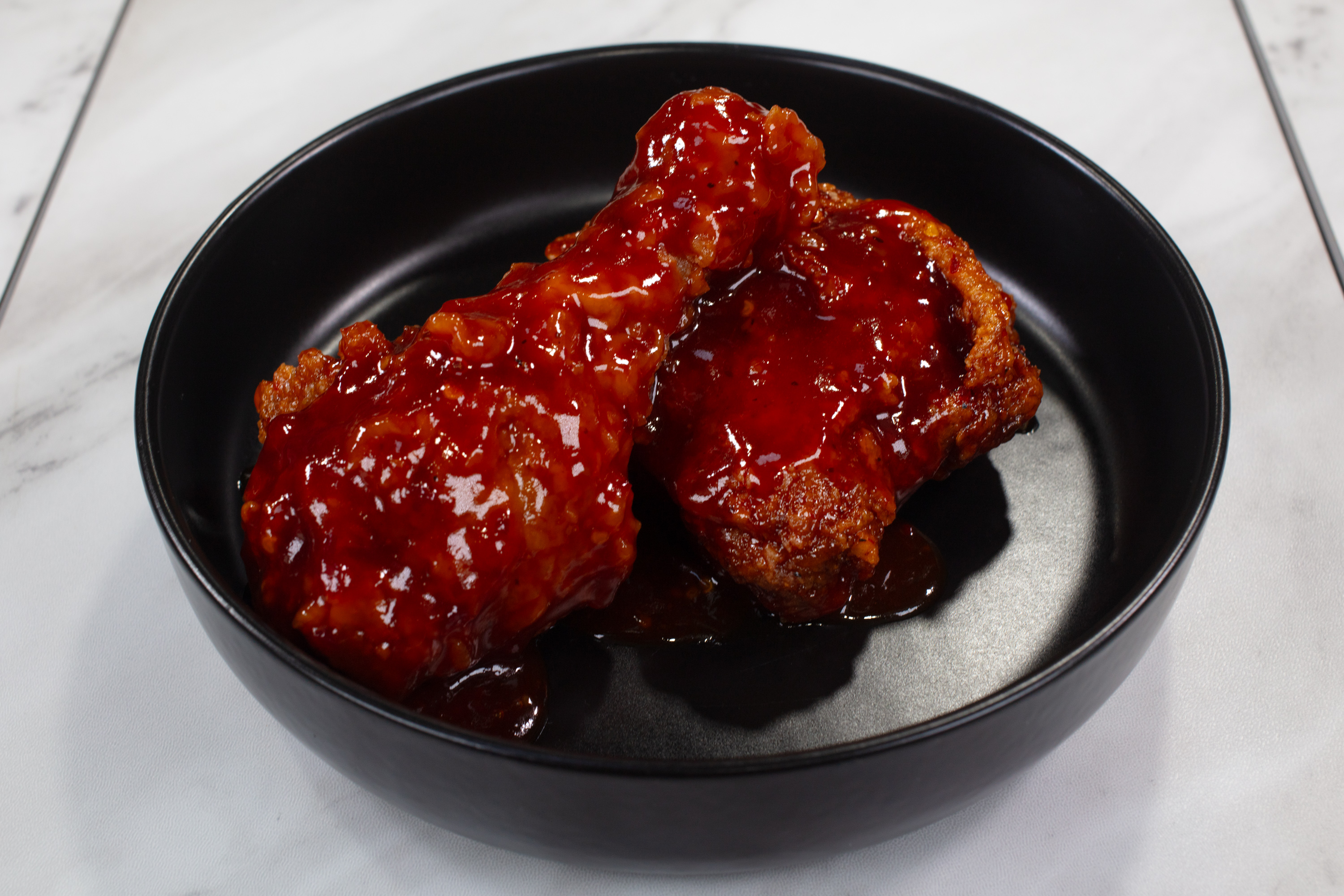 Barbi fry chicken meal with rice and sides